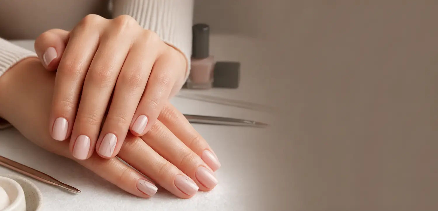 Elegant gel manicure by Sahar Beauty Studio in Thornhill